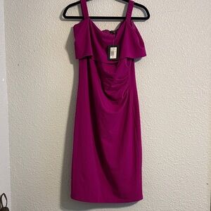 MARINA Bold Magenta Midi Dress